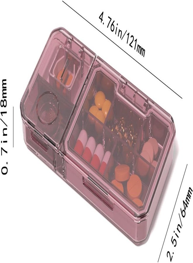 MVM Enterprise 3 in 1 Multifunctional Medicine Kit Pill Crusher compartment Organizer Moisture Proof Small Pill Box for Pocket Purse Daily Pill Case Portable Medicine Vitamin Holder Container - Image 2
